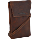 Landley Leren Dames Telefoontasje - Klein Schoudertasje - Phone Wallet - Leer - Cognac - Bruin