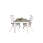 Albany Tuinmeubelset Tafel 90x160/240cm En 4 Stoel 5posalu Albany, Grijs. - Wit