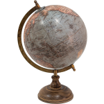 Clayre & Eef Wereldbol Decoratie 22*22*37 Cm, Roze Hout, Ijzer Rond Globe Aardbol Globe Aardbol - Blauw