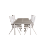 Albany Tuinmeubelset Tafel 100x224/324cm En 6 Stoel 5posalu Albany, Grijs. - Wit