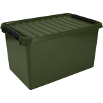 Sunware - Q-line Opbergbox Recycled 62l Zwart - 60 X 40 X 34 Cm - Groen