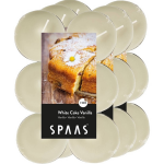 Spaas 36x Maxi Geurtheelichtjes White Cake Vanilla 10 Branduren - Geurkaarsen Cake/vanille Geur - Grote Waxinelichtjes