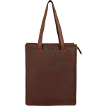 Landley Leren Dames Shopper 13 Inch Laptoptas - Handtas / Schoudertas - 13.3 Inch - Leer - Cognac - Bruin