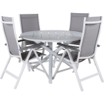 Alma Tuinmeubelset Tafel Ø120cm En 4 Stoel L5pos Albany. - Wit