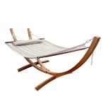 axi Hawaï Hangmat Voor 2 Personen Met Standaard Van Hout Xxl 2 Persoons Hangmat In Met Houten Frame - Beige