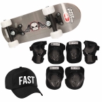 Skateboard Set Voor Kinderen L 9-10 Jaar/valbescherming/fast Pet/skateboard Met Print 43 Cm - Skateboards - Grijs