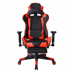 Bureaustoel Racing Gaming Chair Style Met Voetsteun High Premium Design Thomas Rood - Zwart