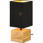 BES LED Led Tafellamp - Tafelverlichting - Trion Wooden - E14 Fitting - Vierkant - Mat/goud - Hout - Zwart