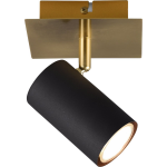 BES LED Led Wandspot - Trion Milona - Gu10 Fitting - 1-lichts - Rond - Mat/goud - Aluminium - Zwart