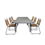 Levels Tuinmeubelset Tafel 100x160/240cm En 6 Stoel Bois,. - Grijs