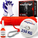 Magfishion Magneetvissen Set - 250 Kg - Vismagneet - 20 Meter Lang Touw - Magneetvissen Starterspakket - Magneet Vissen