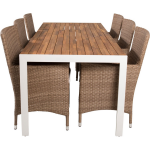 Bois Tuinmeubelset Tafel 90x205cm En 6 Stoel Malin Naturel,. - Beige