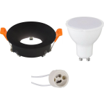 BES LED Led Spot Set - Aigi - Gu10 Fitting - Inbouw Rond - Mat - 8w - Warm Wit 3000k - Ø85mm - Zwart