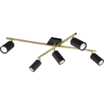 BES LED Led Wandspot - Trion Milona - Gu10 Fitting - 5-lichts - Rond - Mat/goud - Aluminium - Zwart