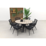 Garden Impressions Jasmine Black / Edison 148 Cm. - Ronde Tuinset - Grijs