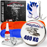 Magfishion Magneetvissen Mega Set - 400 Kg - Vismagneet - 2x Touw + Dreghaak - Magneet Vissen