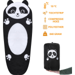 DUTCH MOUNTAIN Kinderslaapzak Panda - 170 X 70cm Polyester - Zacht En Lichtgewicht - Opberghoes - Groen