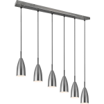 BES LED Led Hanglamp - Hangverlichting - Trion Farona - E14 Fitting - 6-lichts - Rond - Mat Nikkel - Aluminium