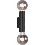 BES LED Led Wandlamp - Wandverlichting - Trion Vundon - E27 Fitting - 2-lichts - Rond - Mat - Aluminium - Zwart