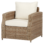 Gram Fauteuil Tuin Model 1, Incl. Kussen, Naturel En Off White. - Beige