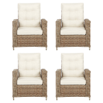 4xgram Fauteuil Tuin Incl. Kussen, Naturel En Off White.