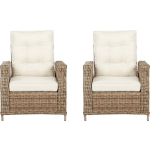 2xgram Fauteuil Tuin Incl. Kussen, Naturel En Off White.