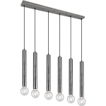 BES LED Led Hanglamp - Hangverlichting - Trion Claro - E27 Fitting - 6-lichts - Rond - Mat Nikkel - Aluminium