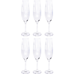 6x Champagneglazen/flutes 26 Cl/260 Ml Van Kristalglas - Kristalglazen - Champagneglas