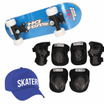Skateboard Set Voor Kinderen L 9-10 Jaar/valbescherming/skater Pet/skateboard Met Print 43 Cm - Skateboards - Blauw
