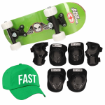 Skateboard Set Voor Kinderen L 9-10 Jaar/valbescherming/fast Pet/skateboard Met Print 43 Cm - Skateboards - Groen