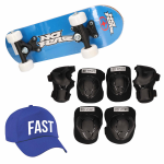 Skateboard Set Voor Kinderen L 9-10 Jaar/valbescherming/fast Pet/skateboard Met Print 43 Cm - Skateboards - Blauw