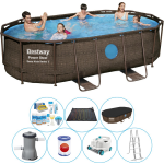 Bestway Power Steel Swim Vista Ovaal 427x250x100 Cm - Zwembad Met Accessoires - Bruin