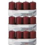 Trend Candles 12x Bordeauxrode Cilinderkaarsen/stompkaarsen 5 X 10 Cm 18 Branduren - Geurloze Donkerrode Kaarsen - Woondecoraties - Rood