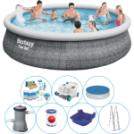 Bestway Fast Set Rattan Rond 457x107 Cm - Zwembad Bundel - Grijs