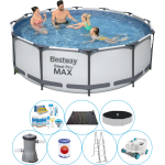 Bestway Zwembad Bundel - Steel Pro Max Rond 366x100 Cm - Grijs