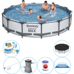 Bestway Steel Pro Max Rond 427x84 Cm - Zwembad Pakket - Grijs