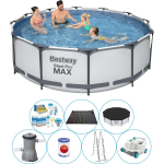 Bestway Steel Pro Max Rond 366x100 Cm - Zwembad Bundel - Grijs