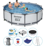 Bestway Steel Pro Max Rond 366x100 Cm - Zwembad Combinatie Set - Grijs