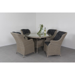 Vdg Ronde Tuinset - Felina + King Dining Tuinstoel - Dessert - Beige