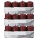 Trend Candles 12x Bordeauxrode Cilinderkaarsen/stompkaarsen 5 X 8 Cm 18 Branduren - Geurloze Donkerrode Kaarsen - Woondecoraties - Rood