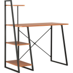 Vidaxl Bureau Met Schappen 102x50x117 Cm Zwart En - Bruin