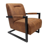 Bronx71 Industriële Fauteuil Austin Cognac Microvezel - Bruin