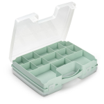 Forte Plastics Opbergkoffertje/opbergdoos/sorteerbox 22-vaks Kunststof Mint 28 X 21 X 6 Cm - Opbergbox - Groen