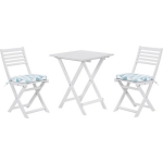 Beliani Fiji Balkonset Acaciahout 60 X 60 Cm - Blanco