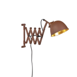 QAZQA Industriële wandlamp bruin met verstelbaar - Scissors - Goud