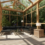 Vidaxl 8-delige Loungeset Met Kussens Poly Rattan - Grijs