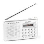 Radio Portátil - Elbe RF-49-USB, Batería Recargable, USB Incluido, Color Plata