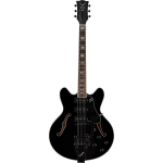 VOX Bobcat S66 Bigsby Jet Black semi-akoestische gitaar