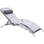Ligstoel - Ergomnomisch Gevormde Ligstoel - Relaxstoel Tuin - Verstelbaar - Aluminium - - Grijs