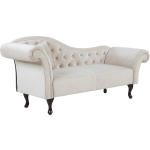 Beliani Lattes - Chaise Longue--fluweel - Beige